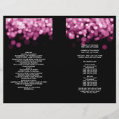 Elegantes Hochzeitsprogramm - Rosa Lichter (Rückseite)