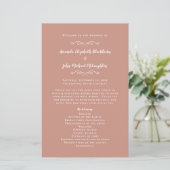 Elegantes Hochzeitsprogramm Rose Gold Moderne Zere (Stehend Vorderseite)