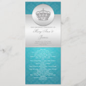 Elegantes Hochzeitsprogramm Royal Crown Blue Programm (Vorderseite)