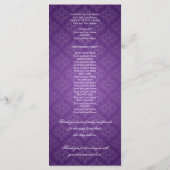 Elegantes Hochzeitsprogramm Royal Crown Lila Programm (Rückseite)