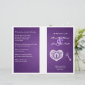 Elegantes Hochzeitsprogramm Schlüssel für mein Her (Stehend Vorderseite)