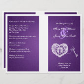 Elegantes Hochzeitsprogramm Schlüssel für mein Her (Vorne/Hinten)