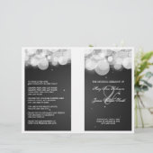 Elegantes Hochzeitsprogramm Schwarz (Stehend Vorderseite)