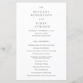 Elegantes Hochzeitsprogramm Schwarz-Weiß-Klassiker (Vorderseite)