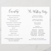 Elegantes Hochzeitsprogramm Schwarz-Weiß-Vorlage (Rückseite)