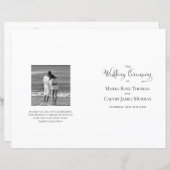 Elegantes Hochzeitsprogramm Schwarz-Weiß-Vorlage (Vorne/Hinten)