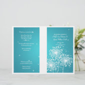 Elegantes Hochzeitsprogramm Sommer Sparkle Türkis (Stehend Vorderseite)
