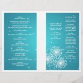 Elegantes Hochzeitsprogramm Sommer Sparkle Türkis (Rückseite)