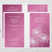 Elegantes Hochzeitsprogramm Sommerliche Sparkle Ro (Vorne/Hinten)