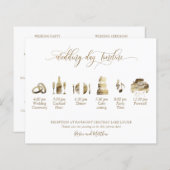 Elegantes Hochzeitsprogramm und Timeline in Gold (Vorne/Hinten)