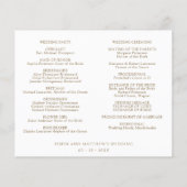Elegantes Hochzeitsprogramm und Timeline in Gold (Rückseite)