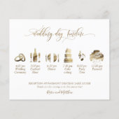 Elegantes Hochzeitsprogramm und Timeline in Gold (Vorderseite)