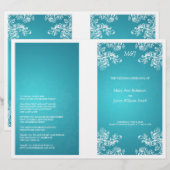 Elegantes Hochzeitsprogramm Vintage Wirbel 2 Türki (Vorne/Hinten)