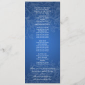 Elegantes Hochzeitsprogramm Vintage Wirbel Blau Programm (Rückseite)