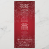 Elegantes Hochzeitsprogramm Vintage Wirbel Rot Programm (Rückseite)