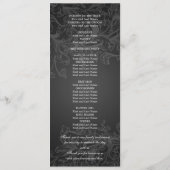 Elegantes Hochzeitsprogramm Vintage Wirbel Schwarz Programm (Rückseite)