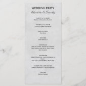 Elegantes Hochzeitsprogramm White Black Programm (Rückseite)