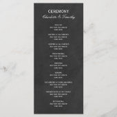 Elegantes Hochzeitsprogramm White Black Programm (Vorderseite)