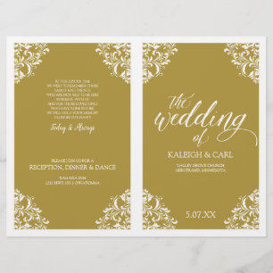 Elegantes Hochzeitsprogrammheft -Nadine (Gold)