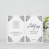 Elegantes Hochzeitsprogrammheft - Nadine (Schwarz) (Stehend Vorderseite)