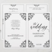 Elegantes Hochzeitsprogrammheft - Nadine (Schwarz) (Vorne/Hinten)