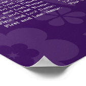 Elegantes Hochzeitssatteldiagramm Lila Herz Poster (Ecke)