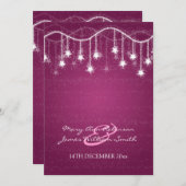 Elegantes Hochzeitsschimmern Berry Pink Einladung (Vorne/Hinten)