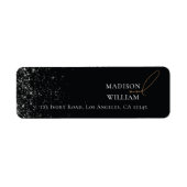 Elegantes Hochzeitsschwarz-Design mit Glitzer (Vorne)