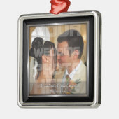 Elegantes Hochzeitssemble Foto Ornament Aus Metall (Links)