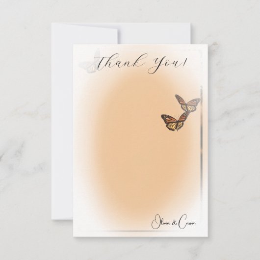 Elegantes Hochzeitssemble Foto Personalisiert Dankeskarte (Vorderseite)