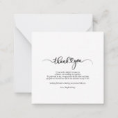 Elegantes Hochzeitssemble Foto Vielen Dank Mitteilungskarte (Rückseite)