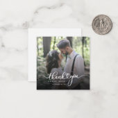 Elegantes Hochzeitssemble Foto Vielen Dank Mitteilungskarte (Vorderseite/Rückseite Beispiel)