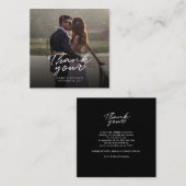 Elegantes Hochzeitssemble Foto Vielen Dank Mitteilungskarte (Vorne/Hinten)