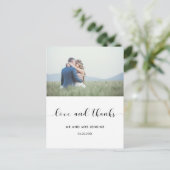 Elegantes Hochzeitssemble Foto Vielen Dank Postkarte (Stehend Vorderseite)