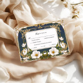 Elegantes Hochzeitssemble für Navy Blue und Gold V RSVP Karte