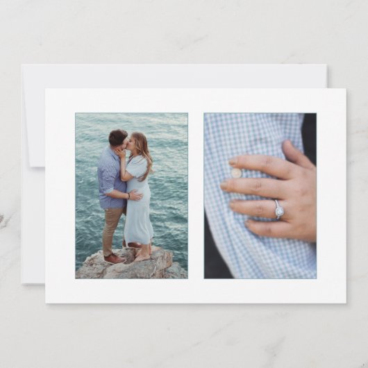 Elegantes Hochzeitssemble mit Rose | Monogramm Save The Date (Rückseite)