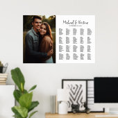 Elegantes Hochzeitsset-Diagramm für Foto Poster (Heimbüro)