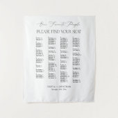 Elegantes Hochzeitssitzplan-Alphabet-Gewebe Wandteppich (Vorderseite)