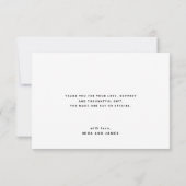 Elegantes Hochzeitsskript-Foto Herz Einfach Modern Dankeskarte (Rückseite)