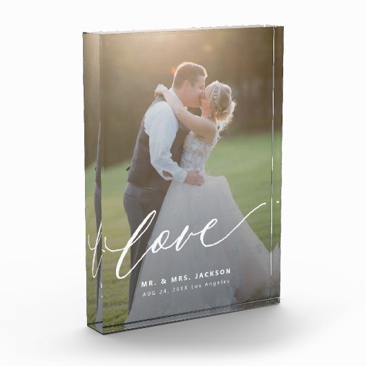 Elegantes Hochzeitsskript für Liebe mr und mrs ben Fotoblock (Links)