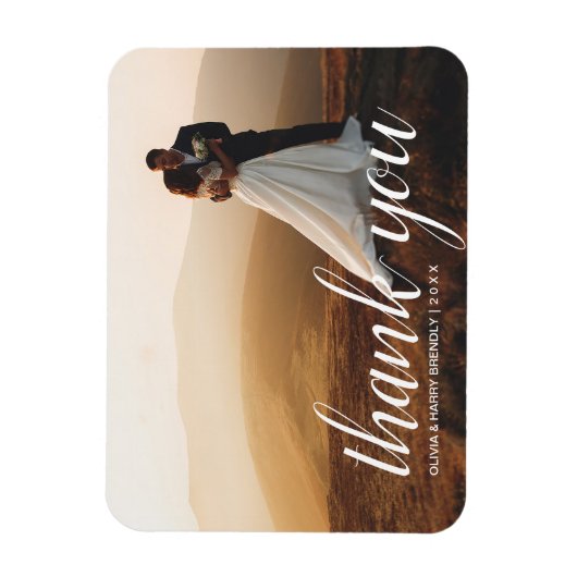 Elegantes Hochzeitsskript | Hochzeitsgeschenk für Magnet (Vertikal)