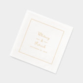 Elegantes Hochzeitsskript Minimalistisch Chic Gold Servietten Mit Folie (Links)