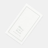 Elegantes Hochzeitsskript Minimalistisch Sage Gree Serviette (Ecke)