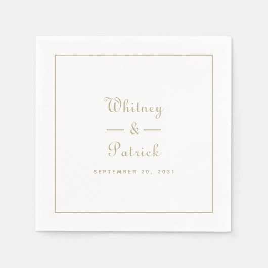 Elegantes Hochzeitsskript Minimalistisch Serviette (Vorderseite)