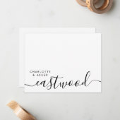 Elegantes Hochzeitsskript Monogramm Mitteilungskarte (Vorderseite/Rückseite Beispiel)