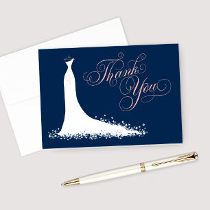 Elegantes Hochzeitssorgen-Brautparty Dankeskarte