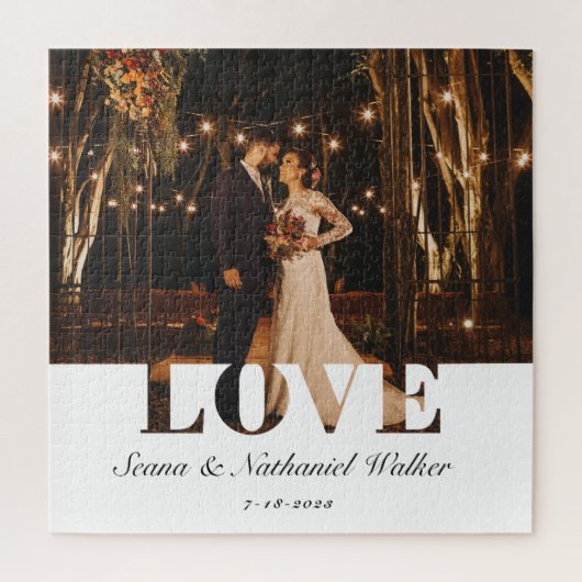Elegantes Hochzeitsstichtum Foto Keepake Puzzle (Vertikal)