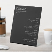 Elegantes Hochzeitsstift Bar Signature Drink Sign Sockelschild (In SItu)