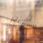 Elegantes Hochzeitsstift Finden Sie Ihren Platz Fensteraufkleber (Blatt 2)