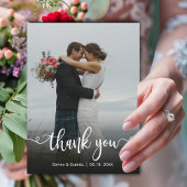 Elegantes Hochzeitsstift Foto Danke Magnetkarte